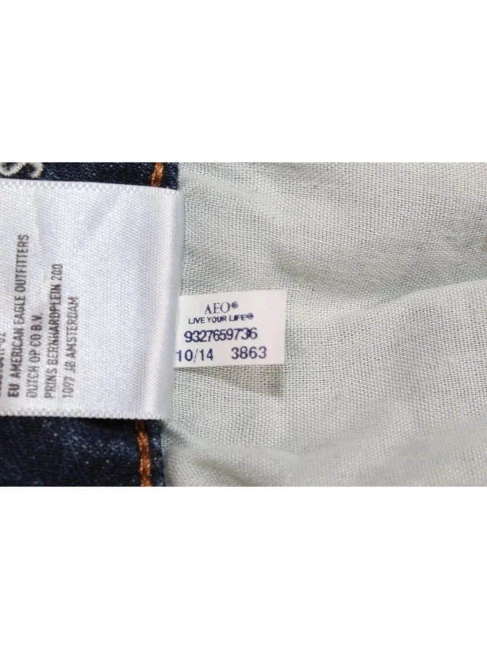 American Eagle Super Stretch Denim Shorts Blue USA Flag Cuffed Size 8